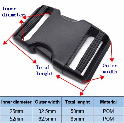 The size of the Double adjustable plastic buckle